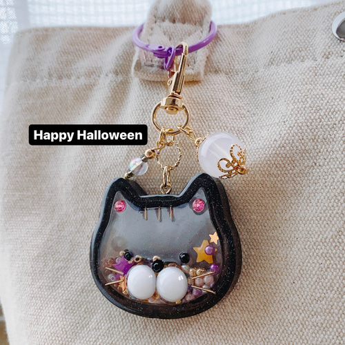 定率割引 西日本 ハロウィン黒猫シャカシャカキーホルダー 雑貨・その他 sno.lon ぬいぐるみ