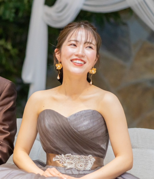 【再販】ウェディング　ブライダル　花嫁　結婚式　ゴールド　お花　パール　アクセサリー　ピアス　イヤリング　- u- ﾕｰ