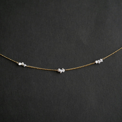 14KGF Akoya Teshi pearl station necklace 5 第2張的照片