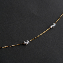 14KGF Akoya Teshi pearl station necklace 5 第3張的照片