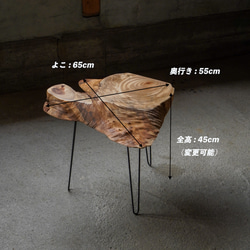 楠の輪切り 一枚板 コーヒーテーブル （高さ・カラー変更無料） 19枚目の画像