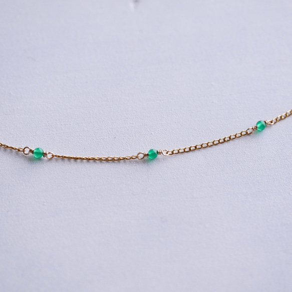 14KGF  　Chrysoprase short necklace 第3張的照片