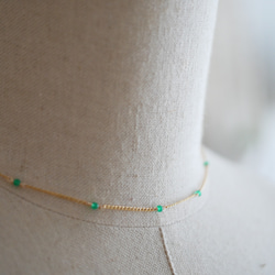 14KGF  　Chrysoprase short necklace 第1張的照片