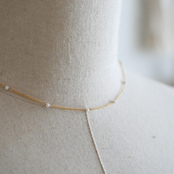 14KGF White onyx short necklace 第5張的照片