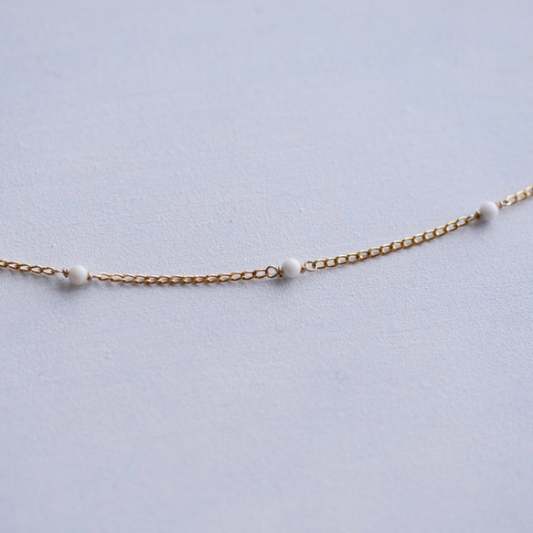 14KGF White onyx short necklace 第4張的照片