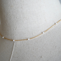 14KGF White onyx short necklace 第2張的照片