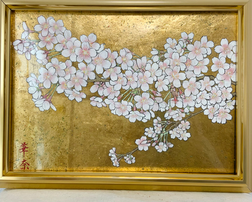 桜の木 日本画 金箔 大判絵画 【引き取り歓迎】 絵画