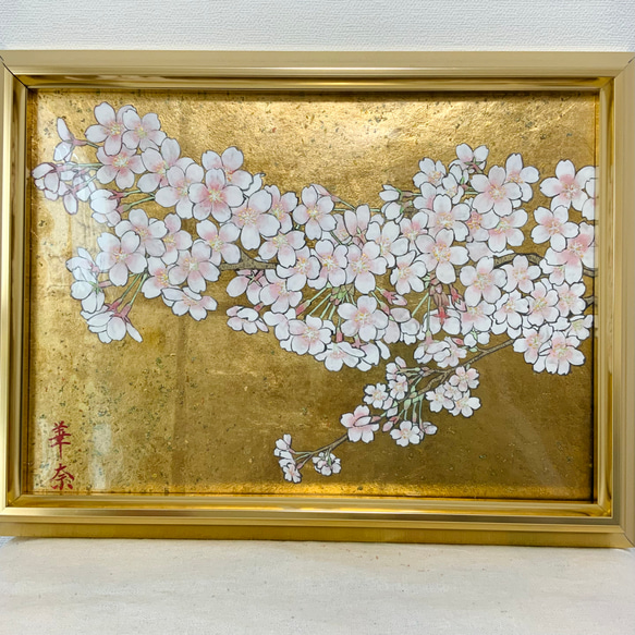 公式サイト - ハイブランドの新作が続々登場 桜と草花の日本画 金箔使用 美術品 桜と草花の日本画 金箔使用 絵画
