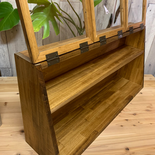 オーダー可】ショーケースワイド90 跳ね上げ式3枚扉 アクリル板仕様 棚