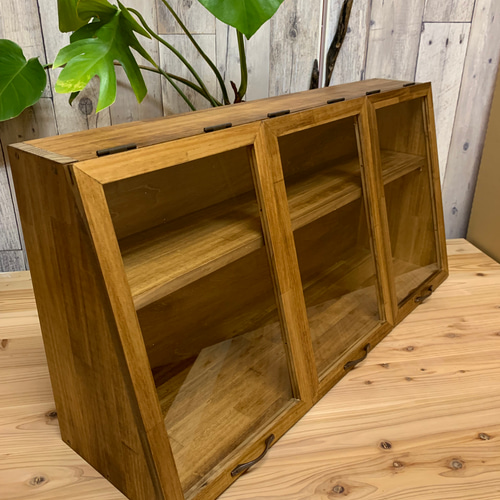 オーダー可】ショーケースワイド90 跳ね上げ式3枚扉 アクリル板