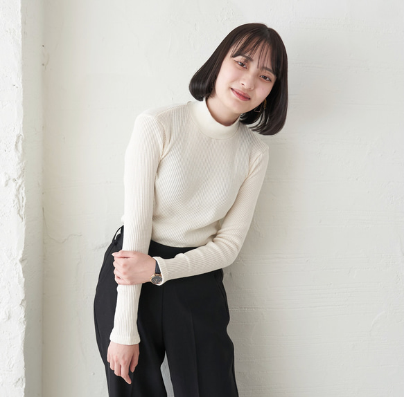 Morino Gakko 超值三件式棉質高領上衣（白色、灰色和陶土色）| mg-th-set-04 第4張的照片