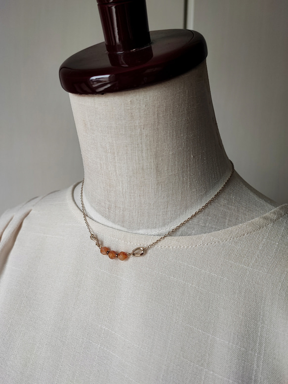 ”クリーマ限定　秋の福袋” ２点セット琥珀色ビーズのネックレス 16枚目の画像
