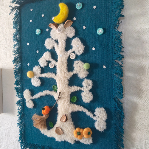 SALE価格❤もこもこ❤Treeと羊毛の❤ハロウィン☆Wallアート
