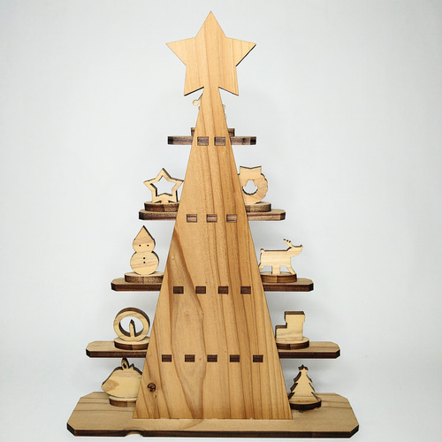 ツリー組み立て式 クリスマスツリー型組み立てディスプレイトレイ-1(直径270×H380