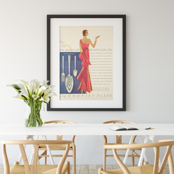 NO.506】女性ドレスイラストアートポスター☆アンティークヴィンテージ