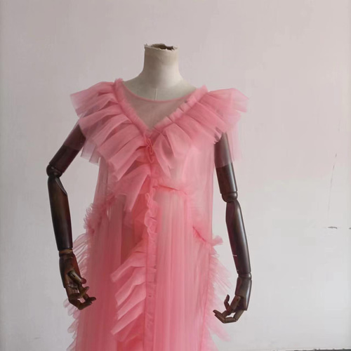 送料無料！ 高品質！ 薄いベージュ妊婦ドレス マタニティ 写真撮影  