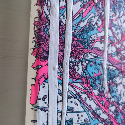 ○原画一点物○『abstract花吹雪:溶』インテリアアートパネル 絵画