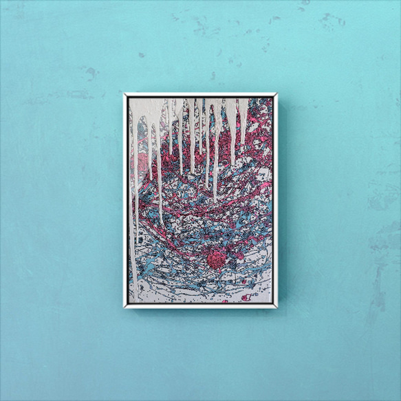 現代アート　原画一点物 ○原画一点物○『abstract花吹雪:溶』インテリアアートパネル 絵画
