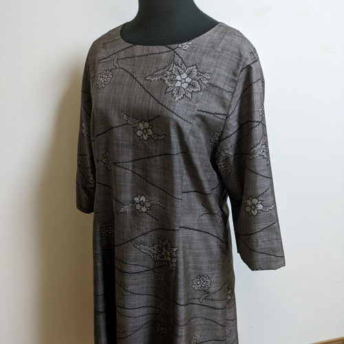 SOLD 着物リメイク ワンピース 大島紬 M〜L ワンピース さらあお 通販