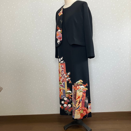 No.110留袖ドレス ノースリーブとボレロ(カーブ)L L〜3Lサイズ15号 スーツ・フォーマル・ドレス