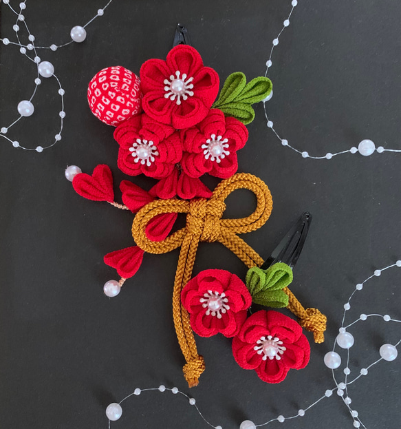 つまみ細工髪飾り成人式七五三卒業式入学式お祝い