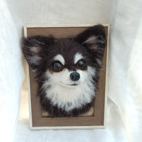 参考用 羊毛フェルトオーダー 愛犬フレーム 羊毛フェルト 