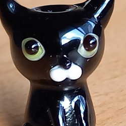 新型です(ω) とんぼ玉の黒白猫D 1枚目の画像