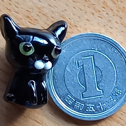 新型です(ω) とんぼ玉の黒白猫D 8枚目の画像