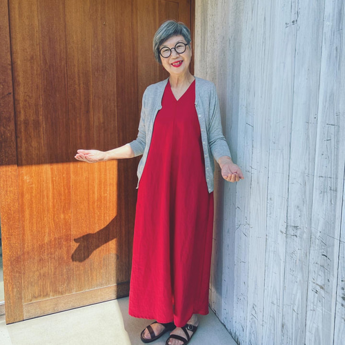 受注品☆素敵な赤いノースリーブワンピース○その他 ワンピース