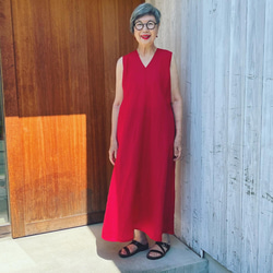 受注品☆素敵な赤いノースリーブワンピース○その他 ワンピース