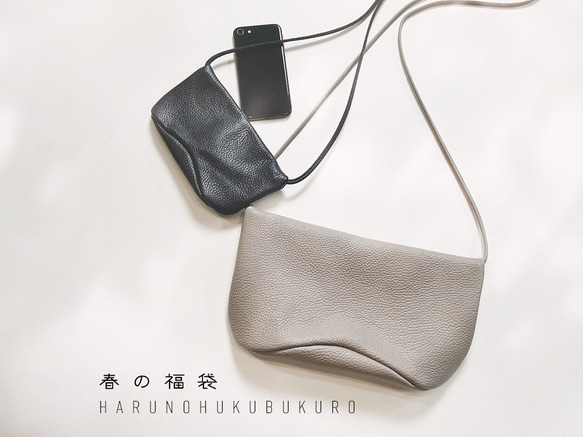 Creema 2024 年春季福袋義大利皮革：豐滿的智慧型手機袋和囊袋，隱形接縫“無縫” 第1張的照片