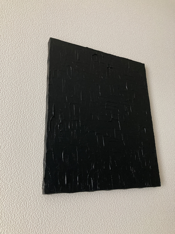 抽象画 テクスチャーアート  パネル インテリア ミニマリズム 絵画 ブラック 現代アート モダン 3枚目の画像