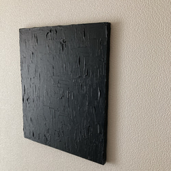 抽象画 テクスチャーアート  パネル インテリア ミニマリズム 絵画 ブラック 現代アート モダン 1枚目の画像