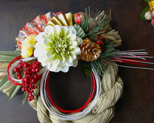 2.しめ縄リース 早割】しめ縄リース 大 2wayタイプ M-2 しめ縄・しめ飾り estilo 通販