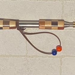 【真鍮仕様】ファイアーブラスター《寄木》ロングタイプ火吹き棒 3枚目の画像