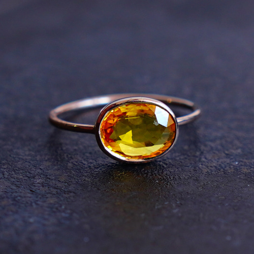 9月誕生石】イエローサファイア 2.35ct リング 14.5号【K10 9月誕生石】イエローサファイア 2.35ct リング 14.5号【K10