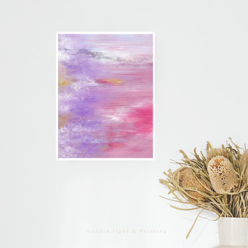 アート装飾 | 抽象画 | ギフト: 人生は夢のようです 絵画 金色畫境之光