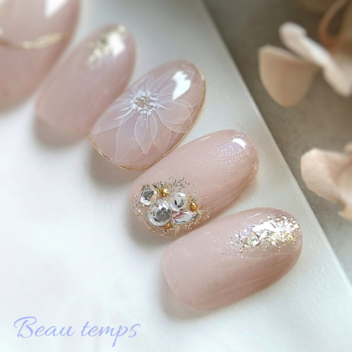 ネイルチップ ワンホン フラワー パールボッテガウェネタ カセット