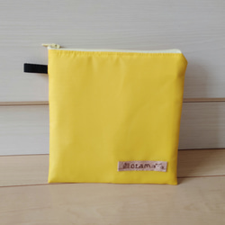 【子供Ｓサイズ用】アイスリングポーチ・アイスリングケース(黄色・ナイロン撥水布・16×16㎝）保冷バッグ・保温バッグ 11枚目の画像