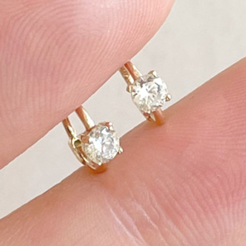 14K金 ゴールド 耳 鼻 軟骨 3mm Czヘリックス トラガス メンズ