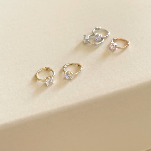 14K金 ゴールド 耳 鼻 軟骨 3mm Czヘリックス トラガス メンズ