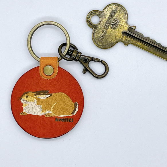 キーホルダー 刺繍 動物 アニマル チャーム うさぎ プレゼント