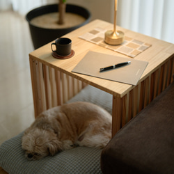 木製ペットハウス　サイドテーブルにもなるドッグハウス　犬小屋　無垢材　天然塗料 3枚目の画像