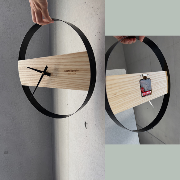 壁掛け時計 ミニマリスト 木製 掛け時計 文字盤なし 静音 シンプルデザイン 7枚目の画像