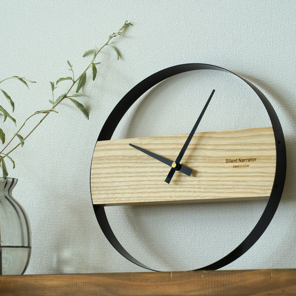 壁掛け時計 ミニマリスト 木製 掛け時計 文字盤なし 静音 シンプルデザイン 16枚目の画像