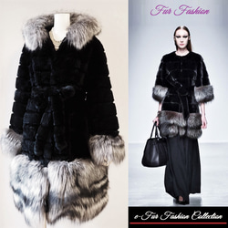 夢の中も現実も優雅な妖精のようにシルバーフォックスファー裾着脱可能