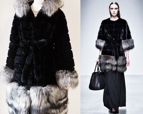 夢の中も現実も優雅な妖精のようにシルバーフォックスファー裾着脱可能