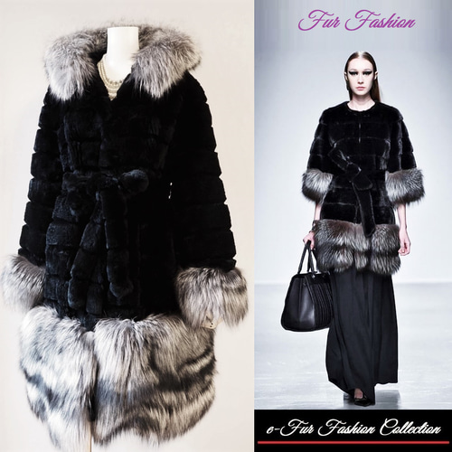 夢の中も現実も優雅な妖精のようにシルバーフォックスファー裾着脱可能