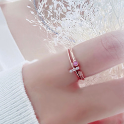 [2点セット割引❣︎]スティックCZリング&ピンクパープルCZリングセットで割引中♪♪ 19枚目の画像