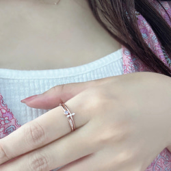 [2点セット割引❣︎]スティックCZリング&ピンクパープルCZリングセットで割引中♪♪ 13枚目の画像